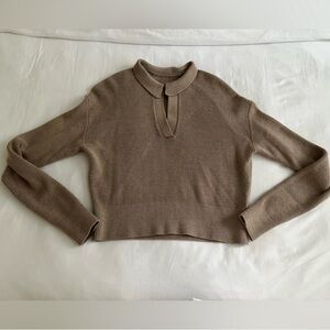 Lululemon Women’s Merino Wool Blend Ribbed Polo Sweater with Collar